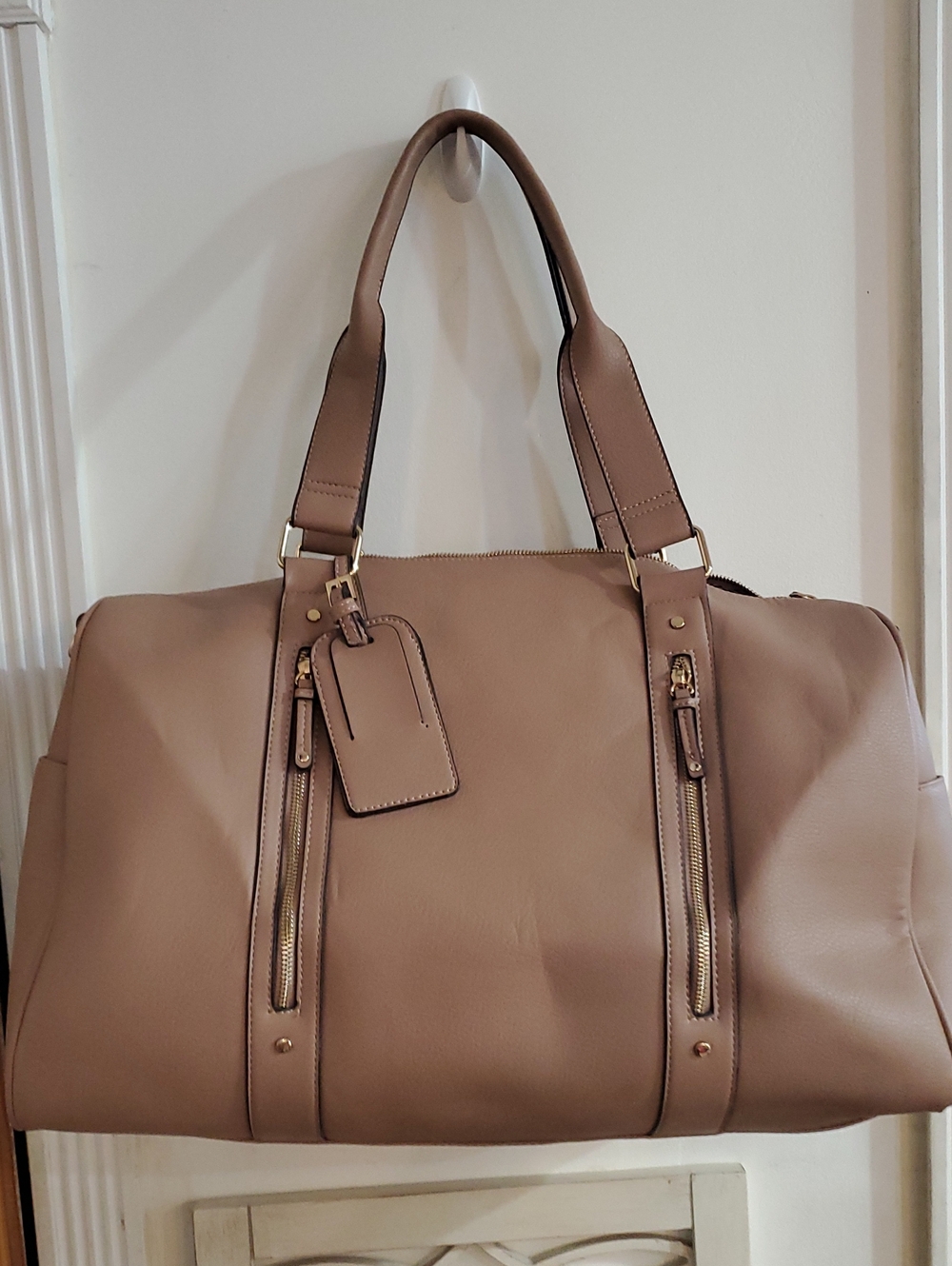 Sole Society Cassid Weekender Duffel Faux Leather Canyon Tan